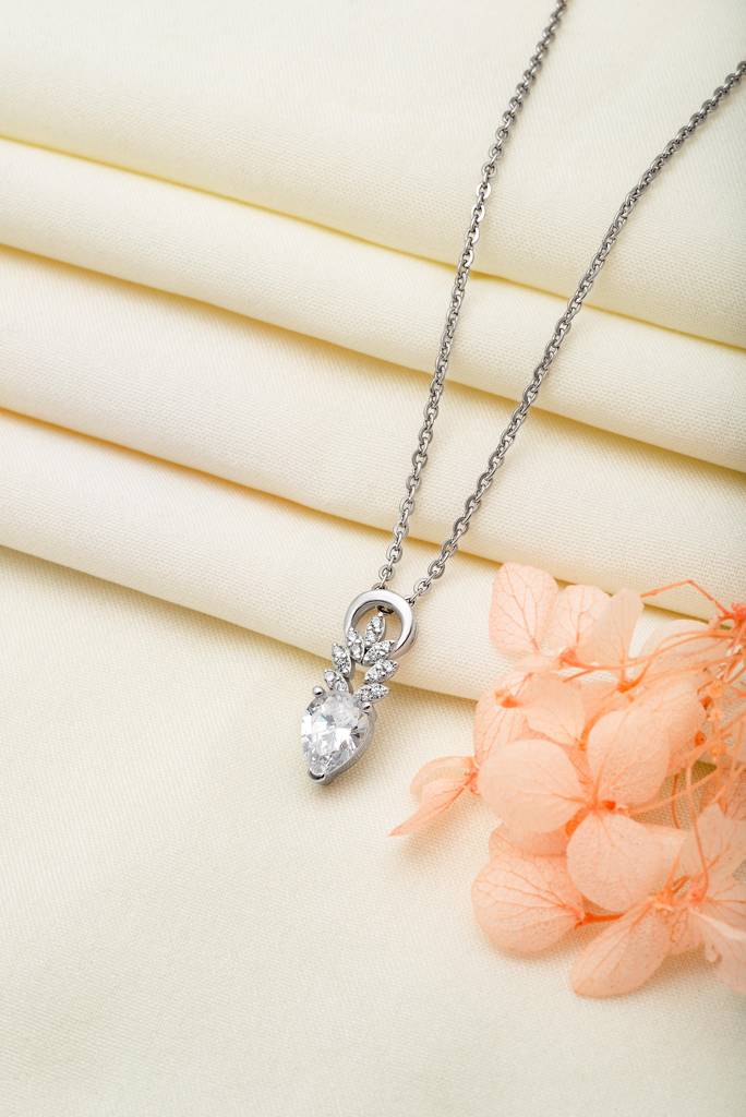 Silberry 925 Sterling Silver Ice Drop Pendant With Chain : N2913