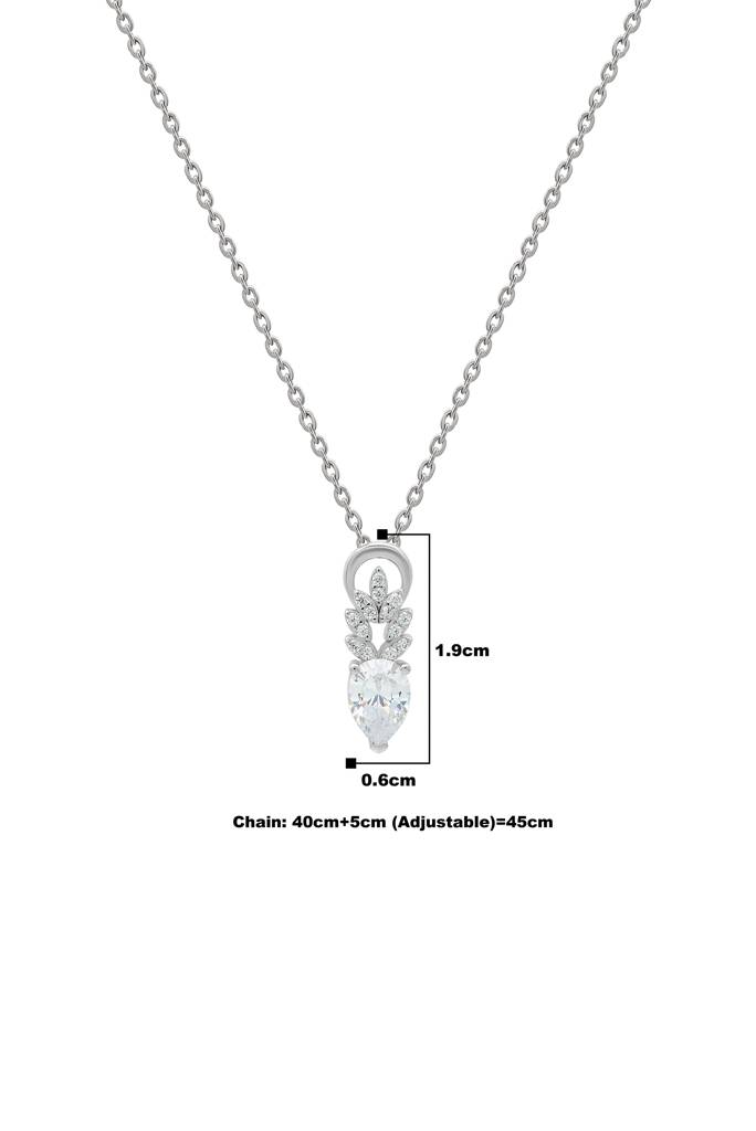 Silberry 925 Sterling Silver Ice Drop Pendant With Chain : N2913