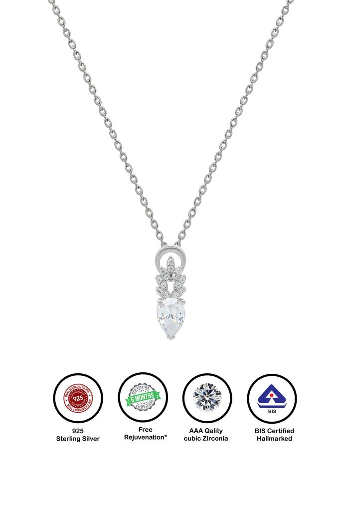 Silberry 925 Sterling Silver Ice Drop Pendant With Chain : N2913