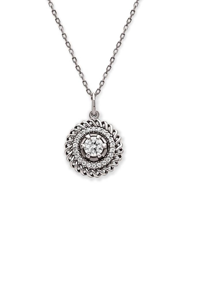 Silberry 925 Sterling Silver Curl Pendant With Chain (5 In 1 Crystal) : N311