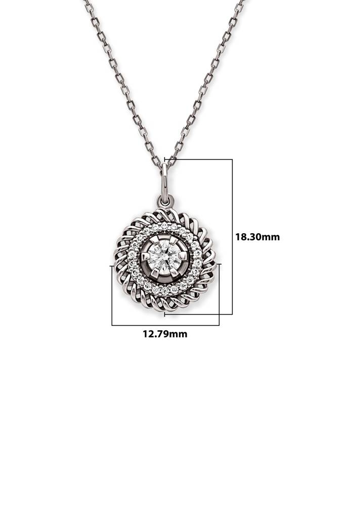 Silberry 925 Sterling Silver Curl Pendant With Chain (5 In 1 Crystal) : N311