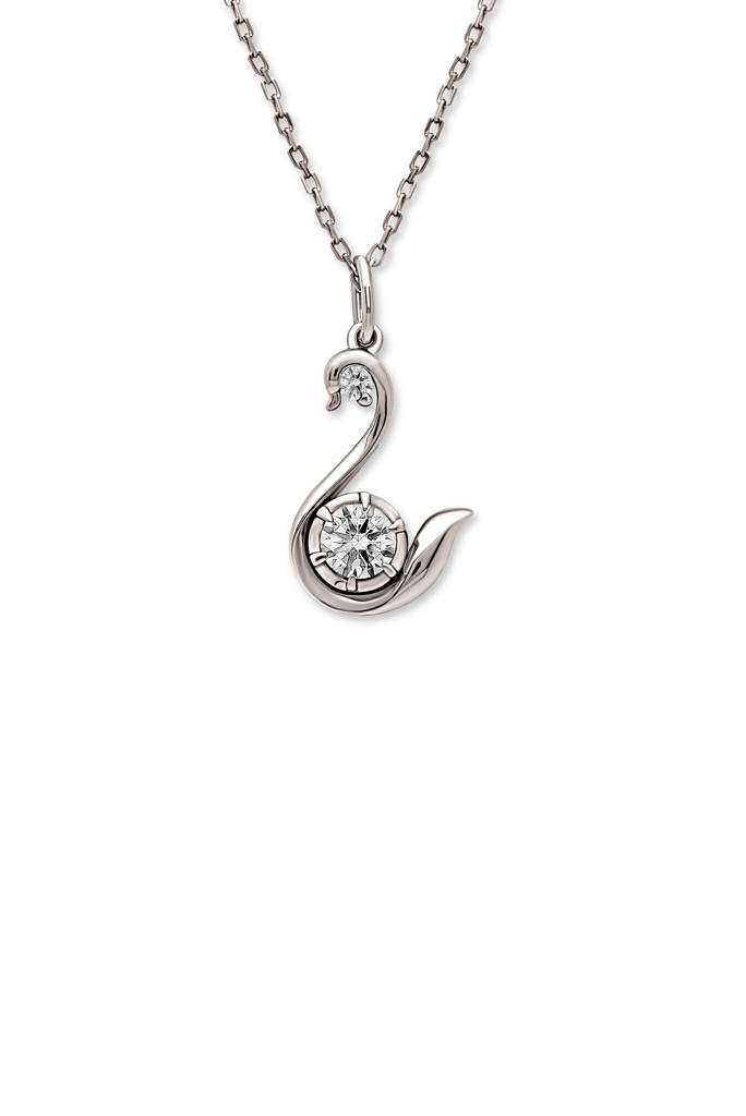 Silberry 925 Sterling Silver Swan Pendant With Chain (5 In 1 Crystal) : N339