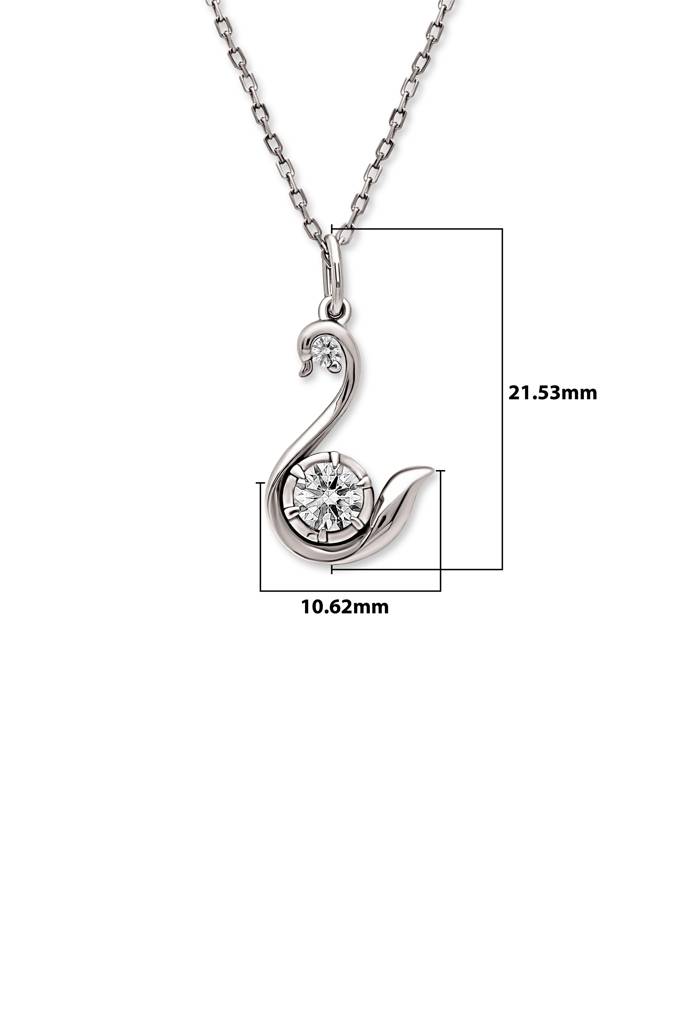 Silberry 925 Sterling Silver Swan Pendant With Chain (5 In 1 Crystal) : N339