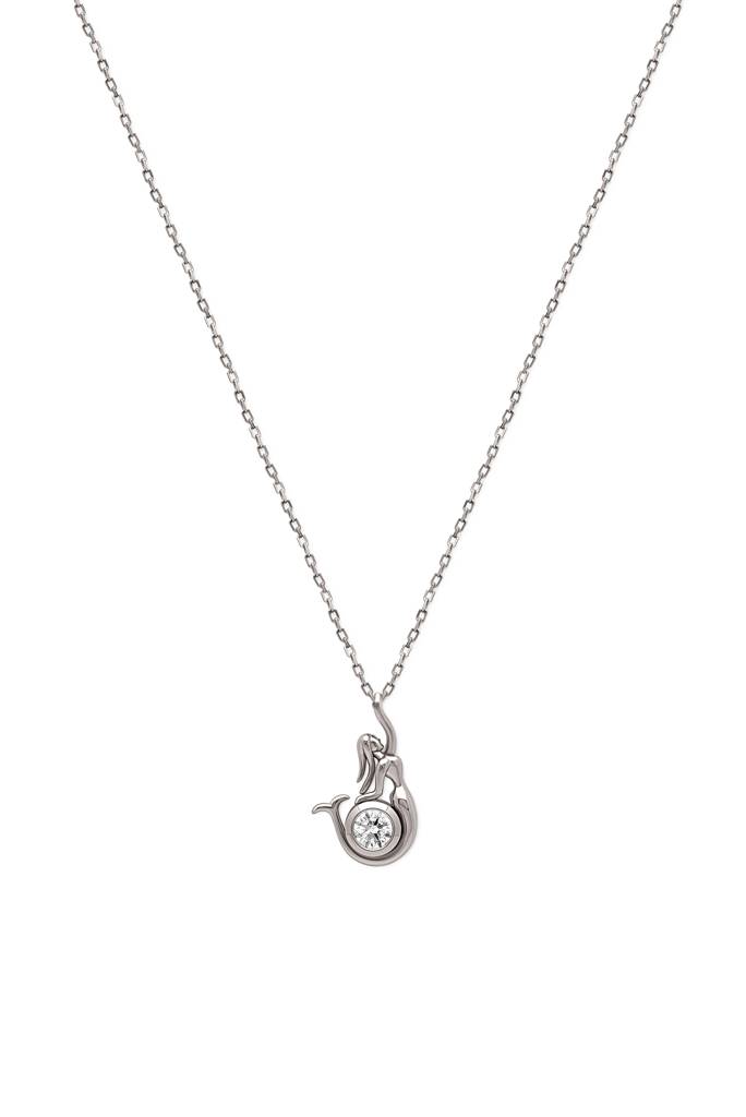 Silberry 925 Sterling Silver Mermaid Pendant With Chain (5 In 1 Crystal) : N343