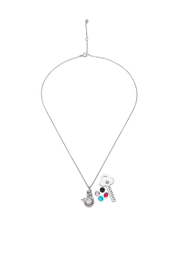 Silberry 925 Sterling Silver Mermaid Pendant With Chain (5 In 1 Crystal) : N343