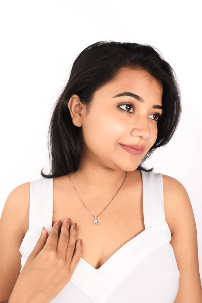 Silberry 925 Sterling Silver Mini Cube Pendant With Box Chain : N3514