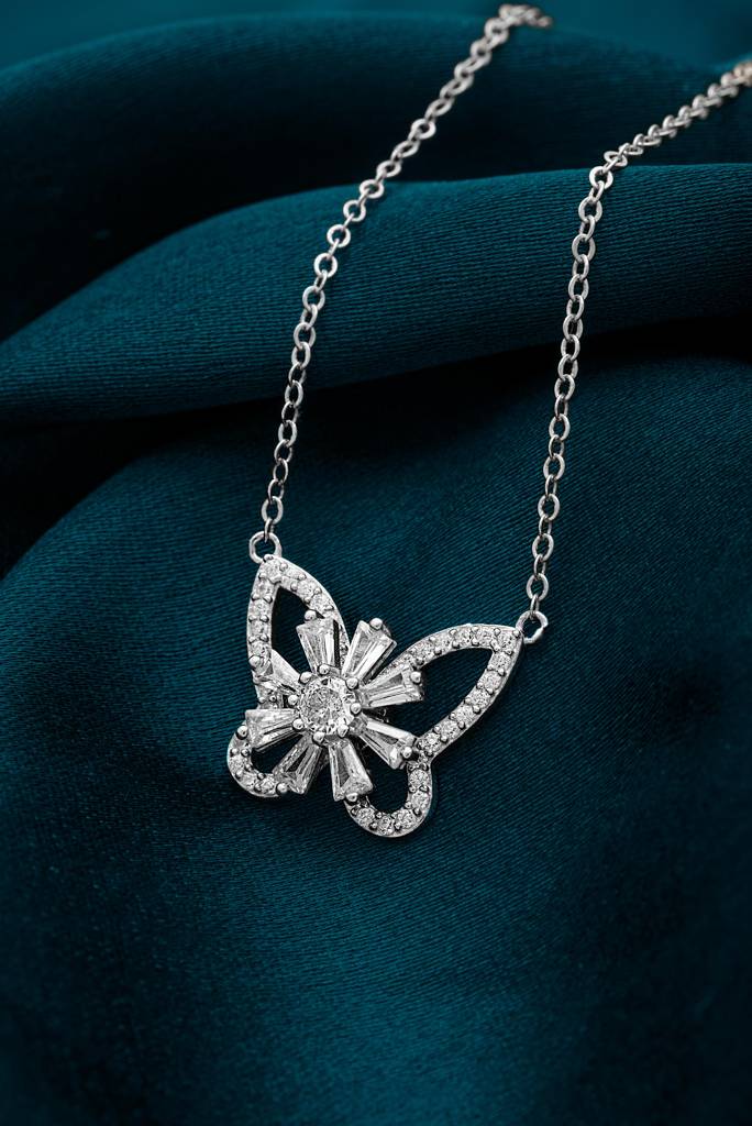 Silberry 925 Sterling Silver Butterfly Magic Pendant With Chain