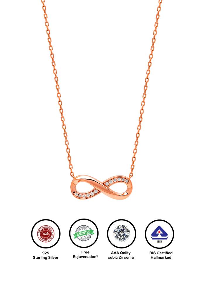 Silberry 925 Sterling Silver Infinity Glow Necklace : N3549