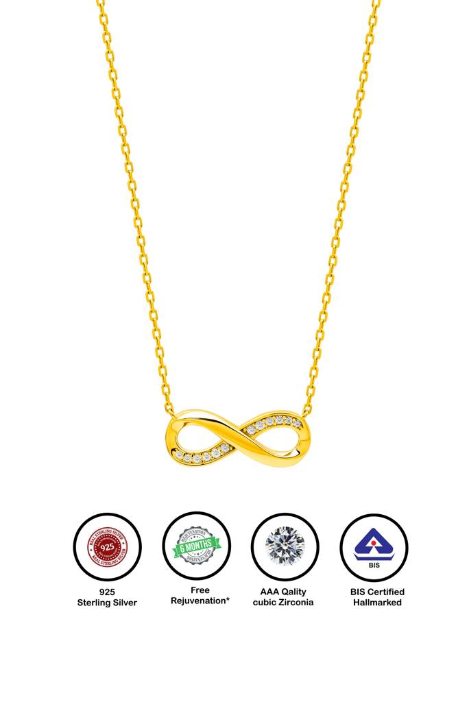Silberry 925 Sterling Silver Infinity Glow Necklace : N3587