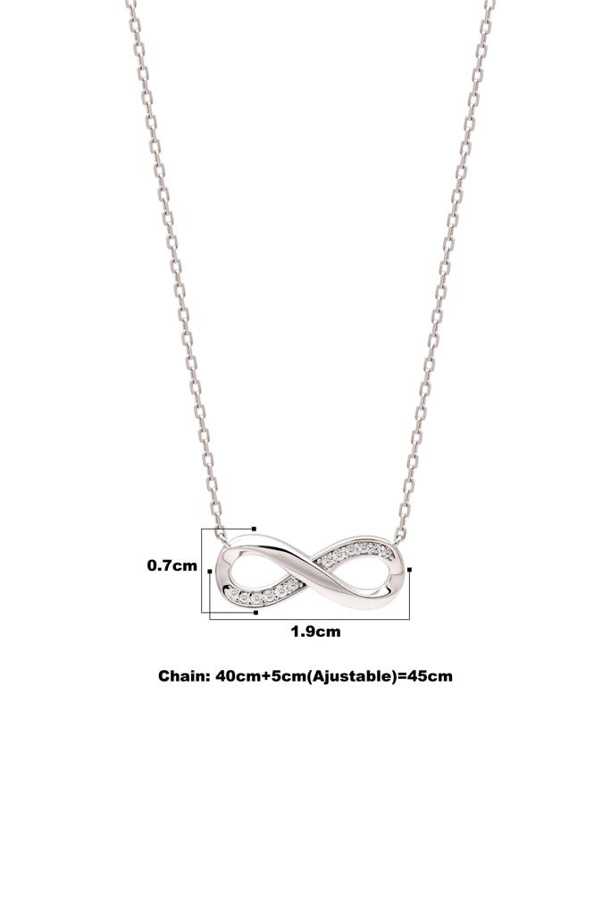 Silberry 925 Sterling Silver Infinity Glow Necklace : N3599