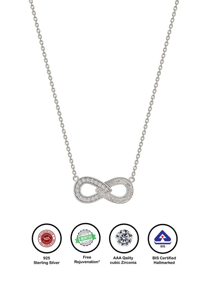 Silberry 925 Sterling Silver Infinity Bliss Necklace : N3665