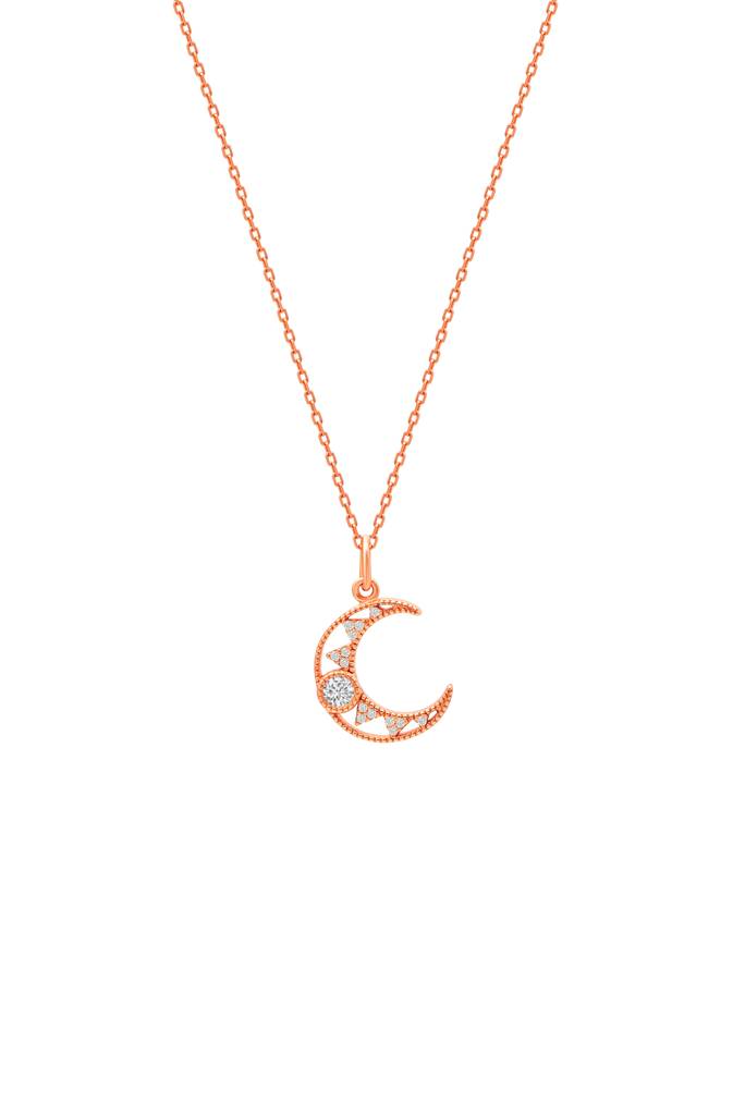 Silberry 925 Sterling Silver Cresent Pendant With Chain : N3682