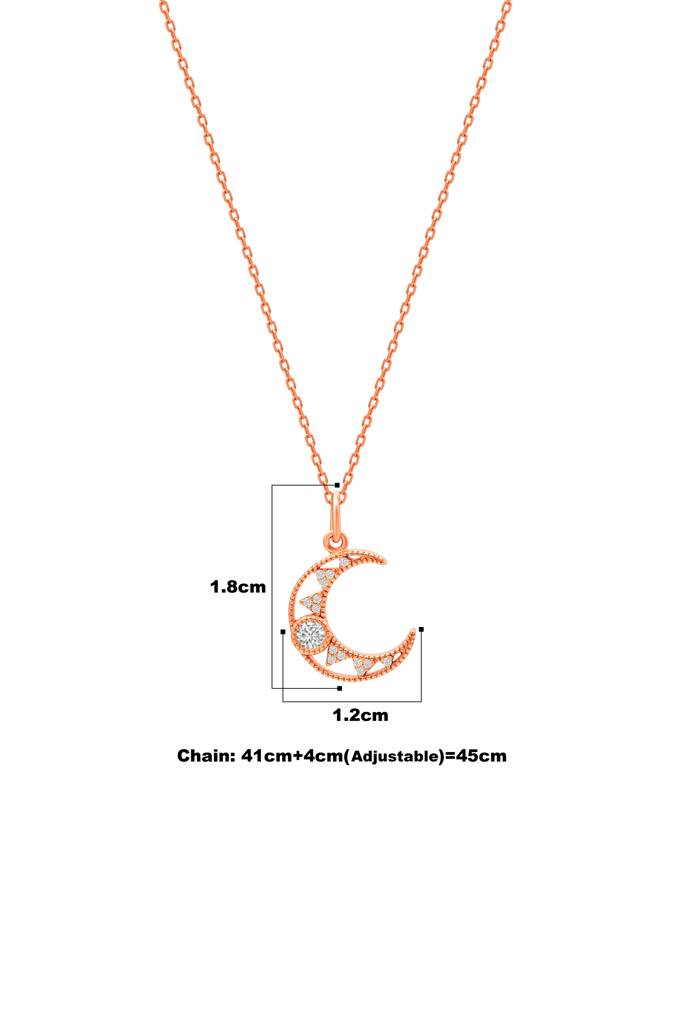 Silberry 925 Sterling Silver Cresent Pendant With Chain : N3682