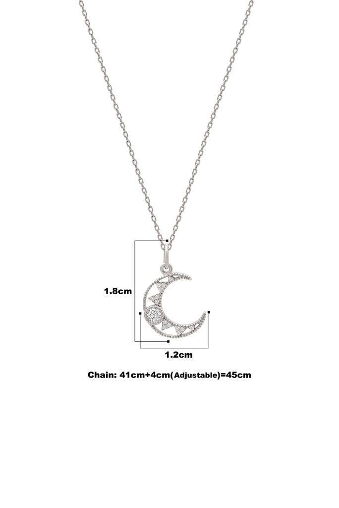 Silberry 925 Sterling Silver Cresent Pendant With Chain : N3725