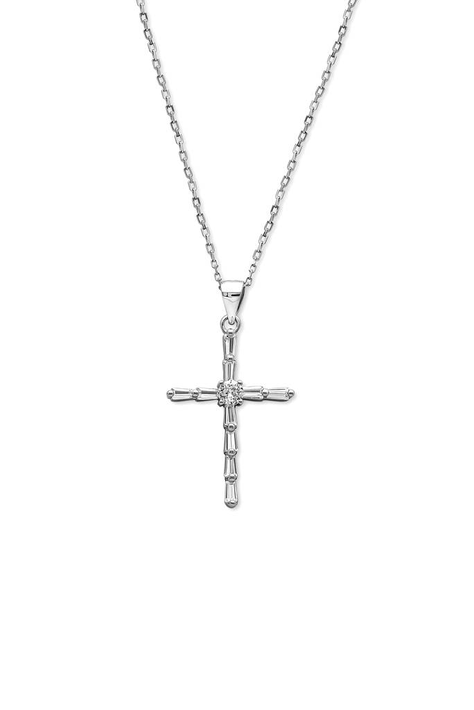 Silberry 925 Sterling Silver Layered Cross Pendant : N383