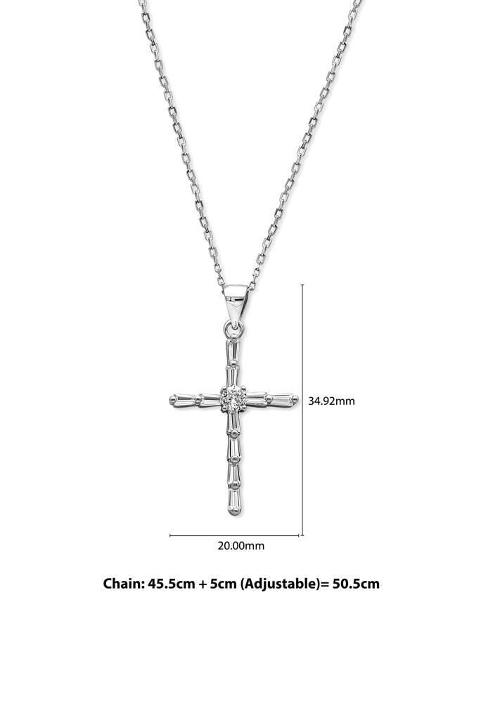 Silberry 925 Sterling Silver Layered Cross Pendant : N383