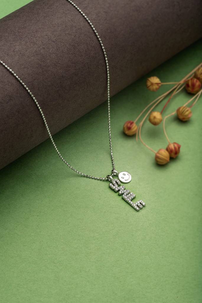 Silberry 925 Sterling Silver Smile Struck Necklace : N399