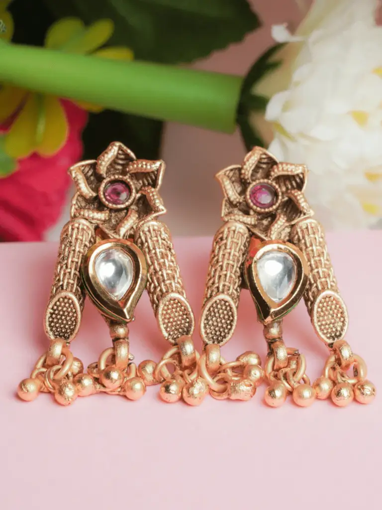 Temple Choker Set With Earrings : N56