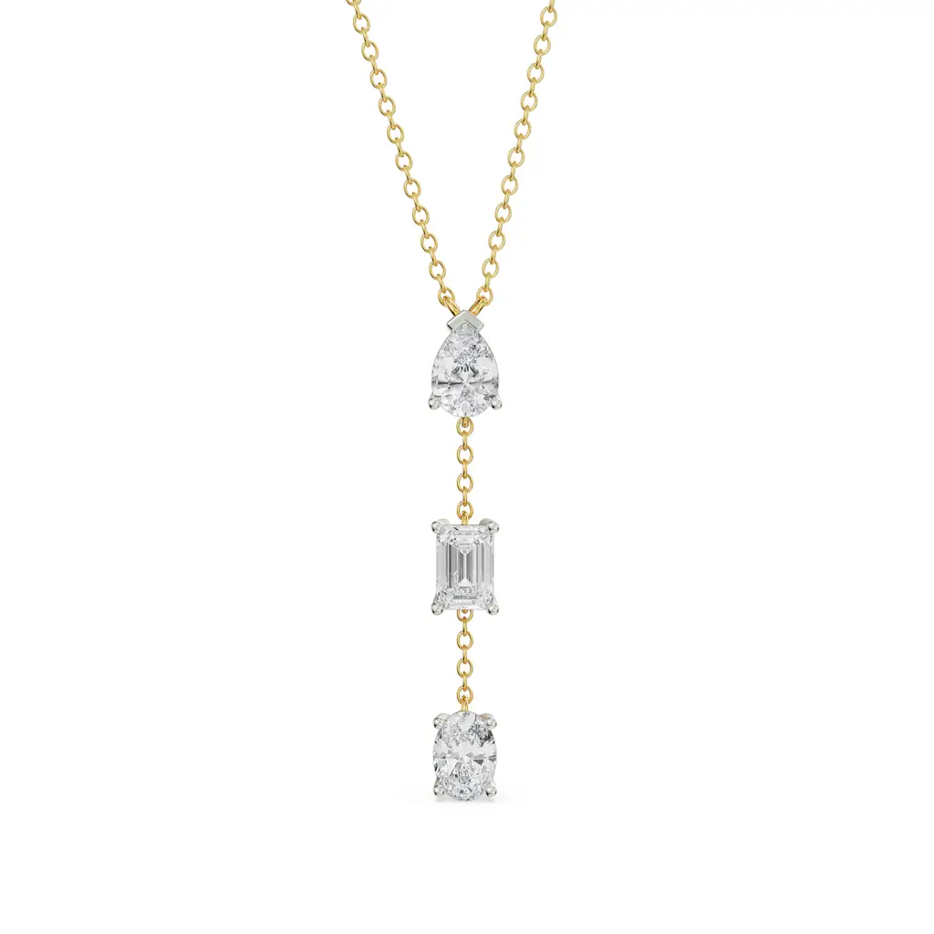 Tri Diamond Drop Necklace : NCK03