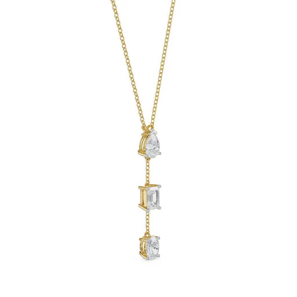 Tri Diamond Drop Necklace : NCK03