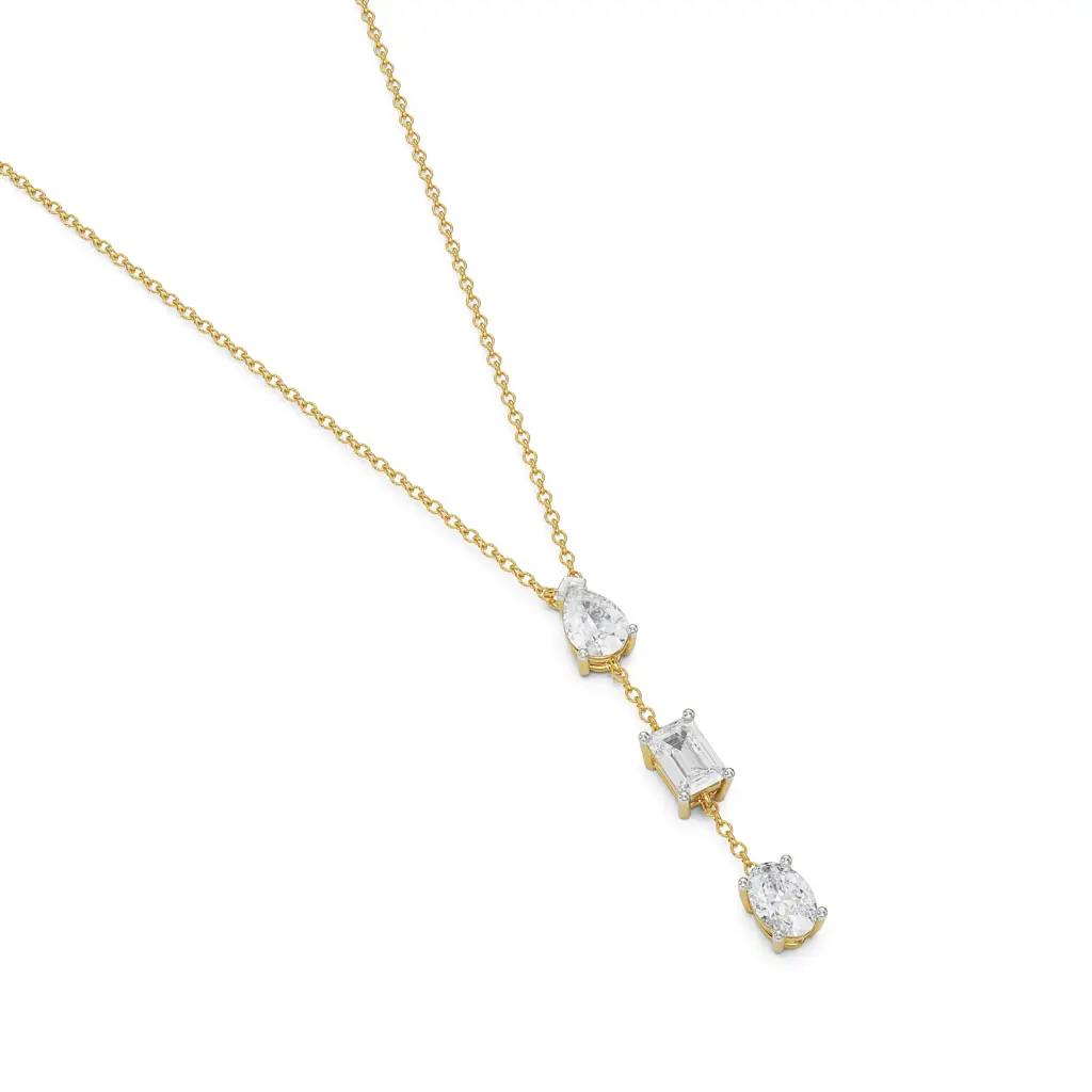 Tri Diamond Drop Necklace : NCK03