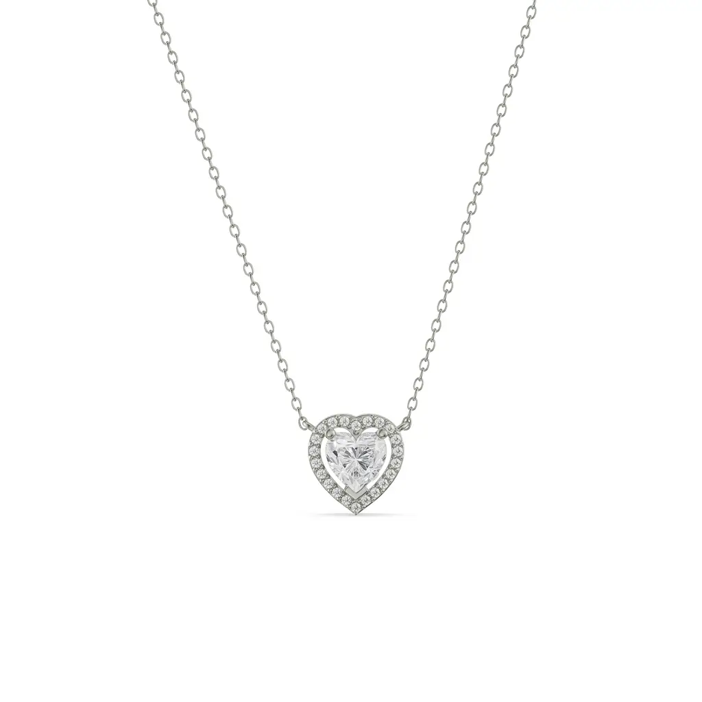 Solitaire Heart Diamond Necklace : NCK05
