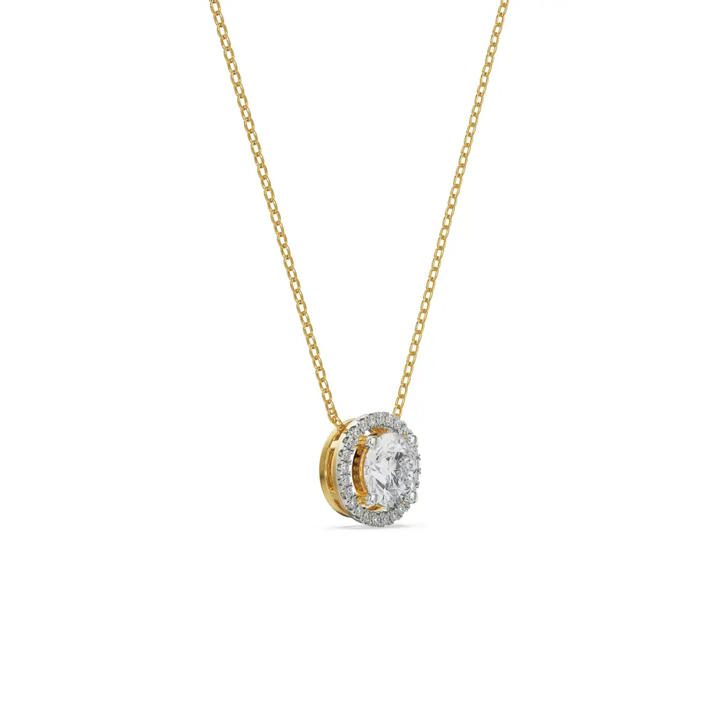 Halo Round Solitaire Necklace : NCK06