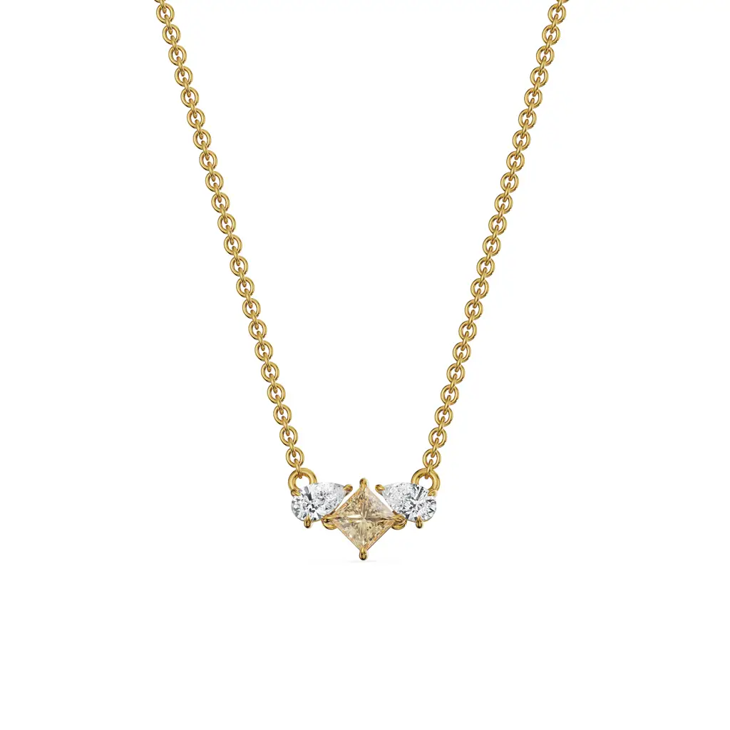 Pear Square Diamond Necklace : NCK17