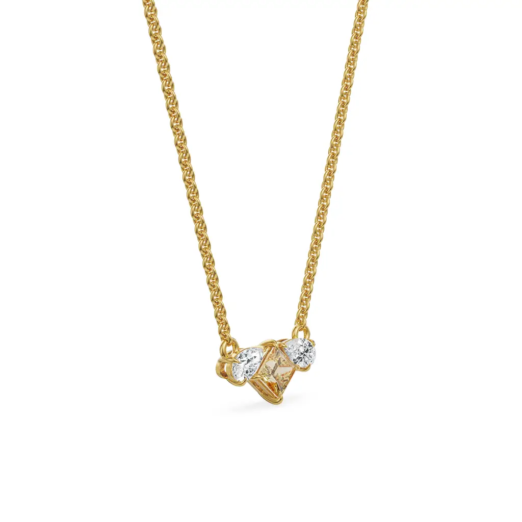 Pear Square Diamond Necklace : NCK17