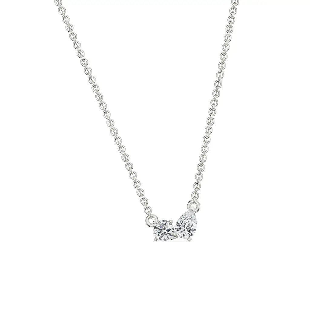 Duo Diamond Solitaire Necklace : NCK18