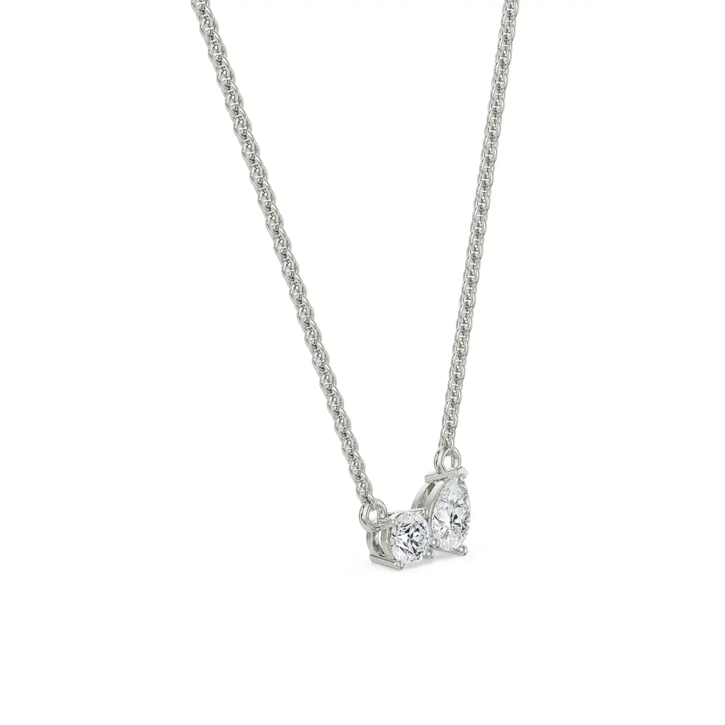 Duo Diamond Solitaire Necklace : NCK18