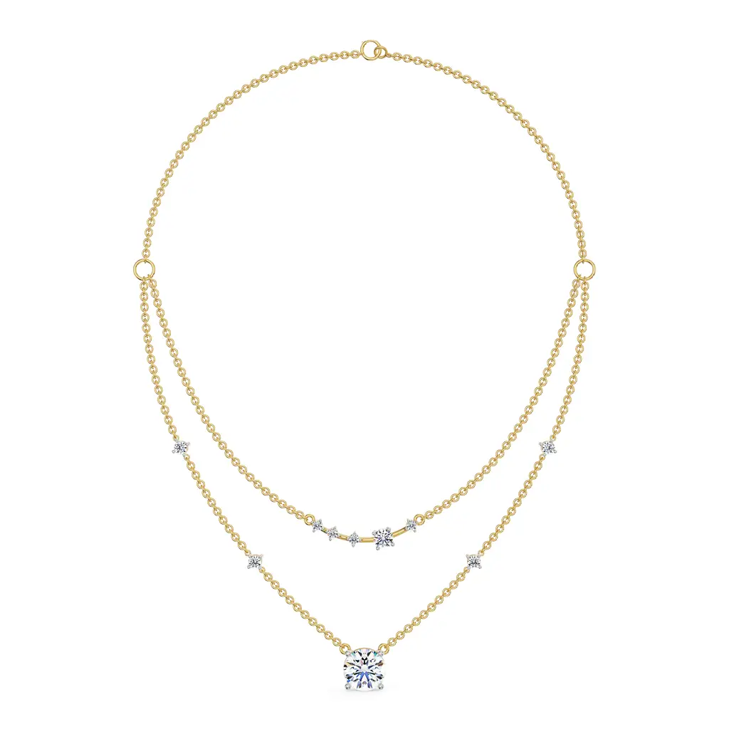 Two Layered Solitaire Necklace : NCK24