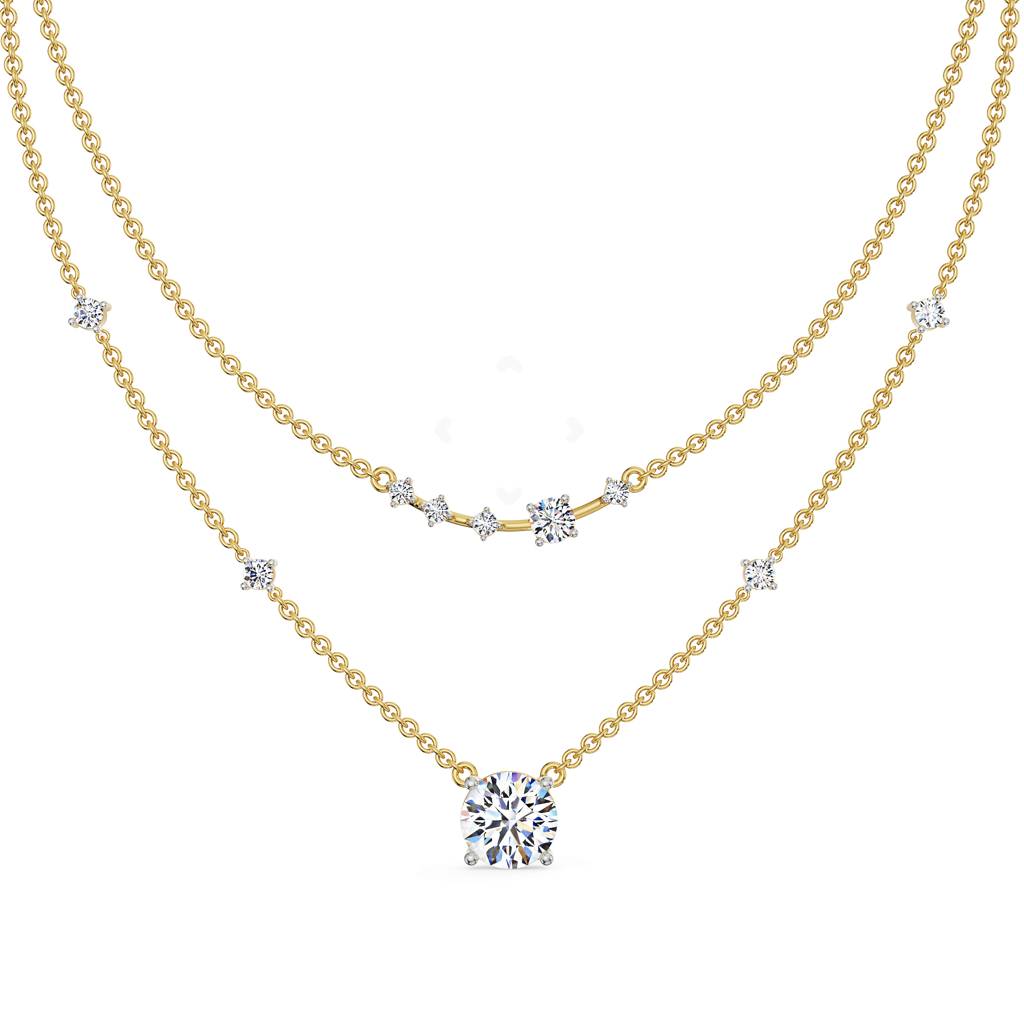 Two Layered Solitaire Necklace : NCK24