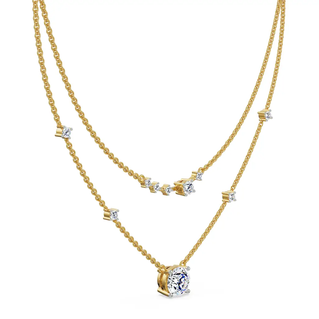 Two Layered Solitaire Necklace : NCK24