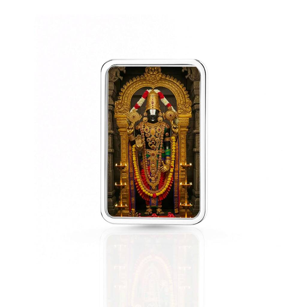 10G Tirupati Lord Balaji Acrylic Painted 999 Purity Silver Bar : NCNWW01500017