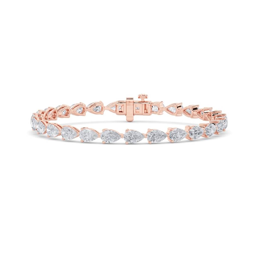 Sutra  Elegant Pear-Shaped Lab-Grown Diamond Tennis Bracelet In Three-Prong Setting : ND-BRCT-14R-1095