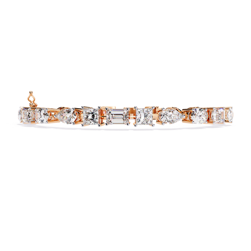 Sutra  Mixed Diamond Tennis Bracelet : ND-BRCT-14R-1100