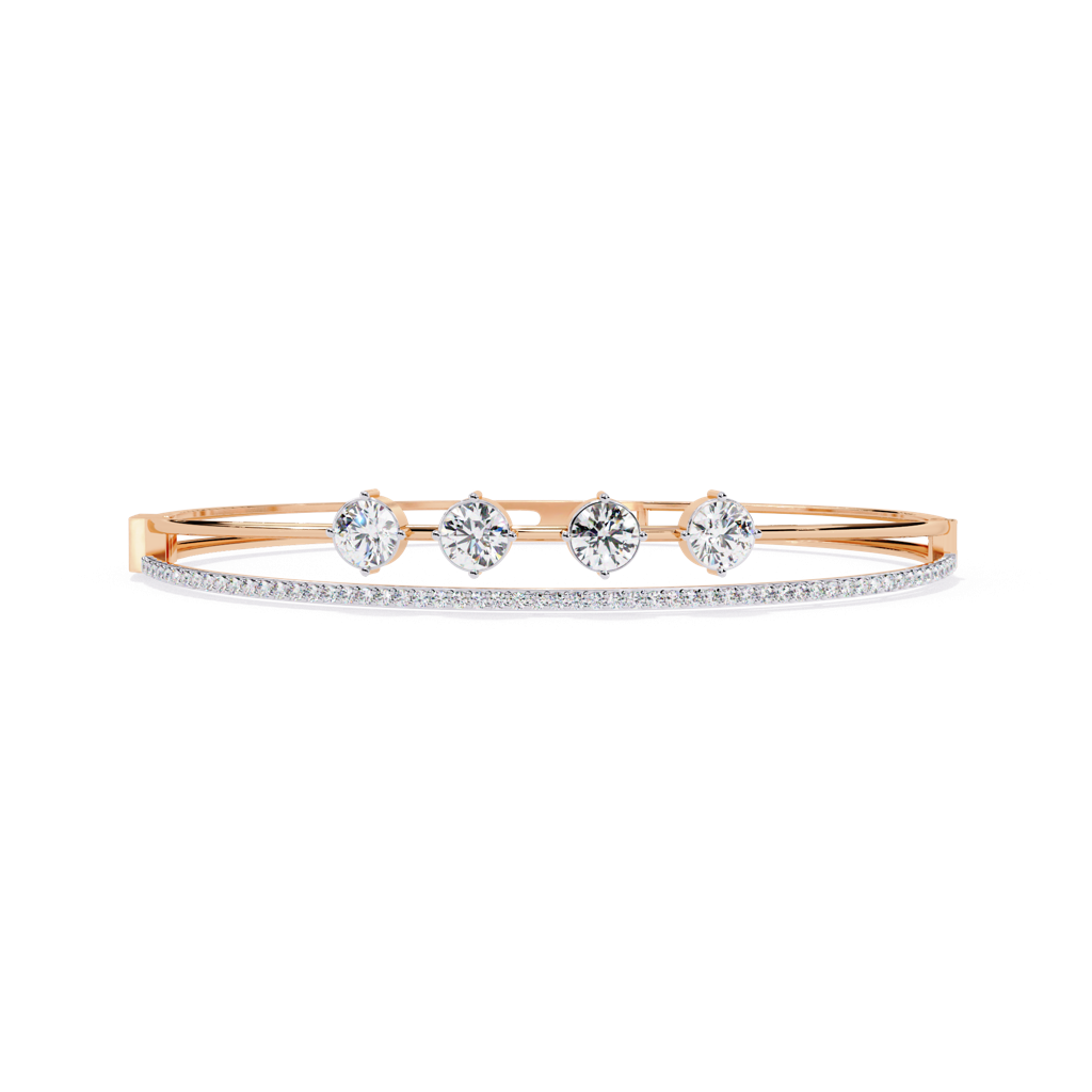 Sutra  Round Lab Grown Diamond Bangle Bracelet : ND-BRCT-14R-1106
