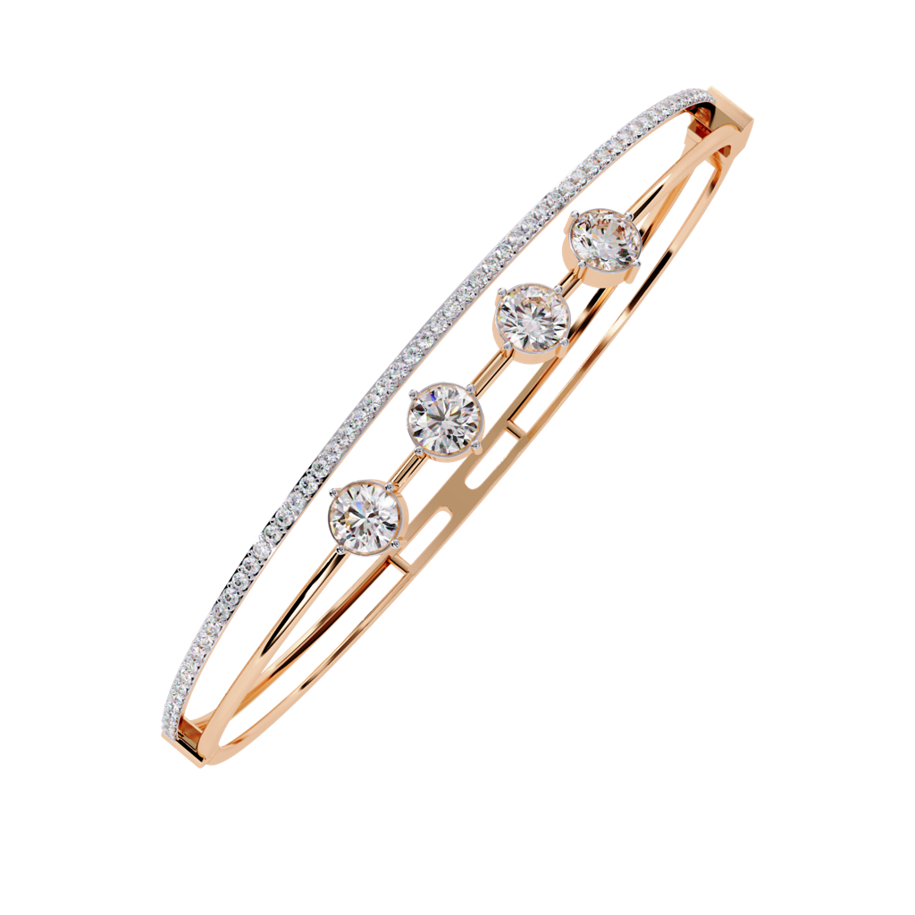Sutra  Round Lab Grown Diamond Bangle Bracelet : ND-BRCT-14R-1106