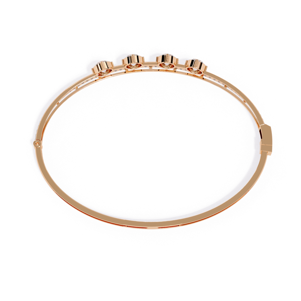 Sutra  Round Lab Grown Diamond Bangle Bracelet : ND-BRCT-14R-1106
