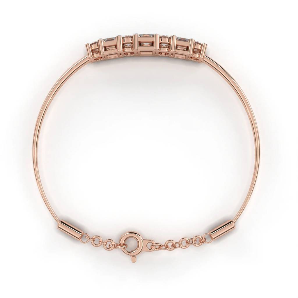 Anek  Mixed Diamond Bar Bracelet With Elegant Chain : ND-BRCT-14R-908
