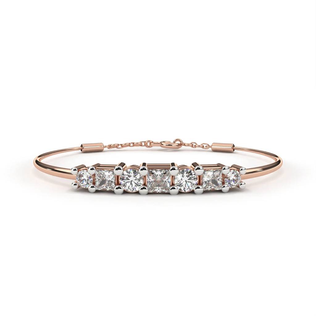 Anek  Mixed Diamond Bar Bracelet With Elegant Chain : ND-BRCT-14R-908