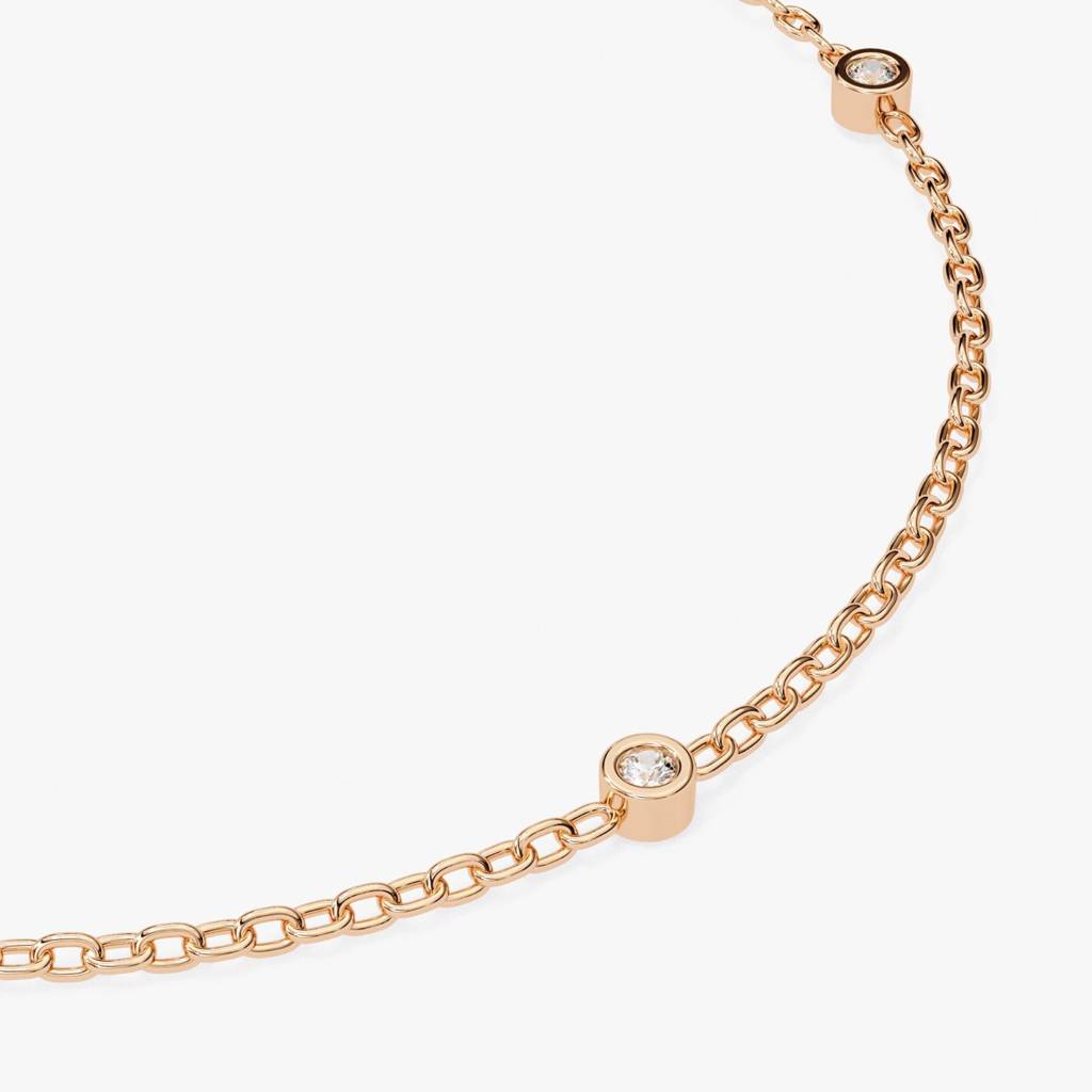 Bracelet  Minimalist Bezel Diamond Bracelet : ND-BRCT-14R-944