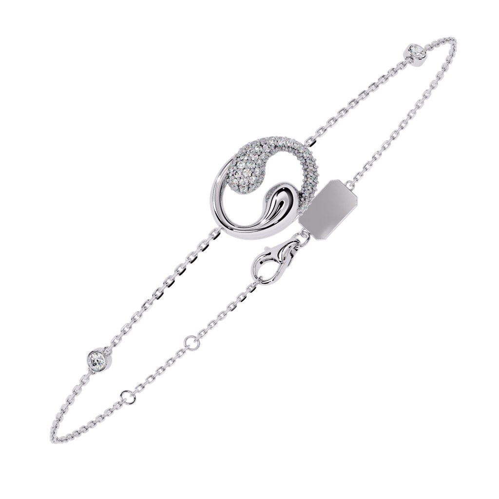 Mode  Daily Wear Round Lab Grown Diamond Bracelet : ND-BRCT-14W-1053