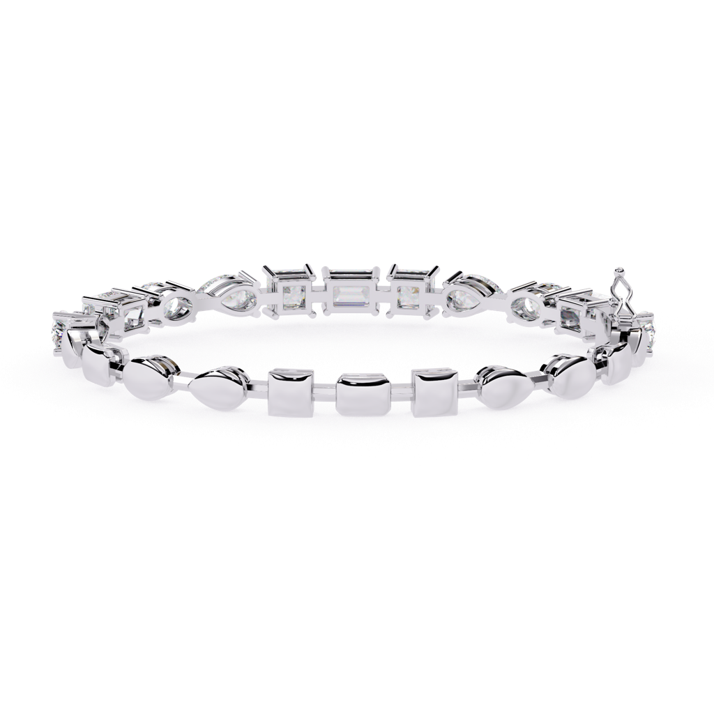 Sutra  Mixed Diamond Tennis Bracelet : ND-BRCT-14W-1101