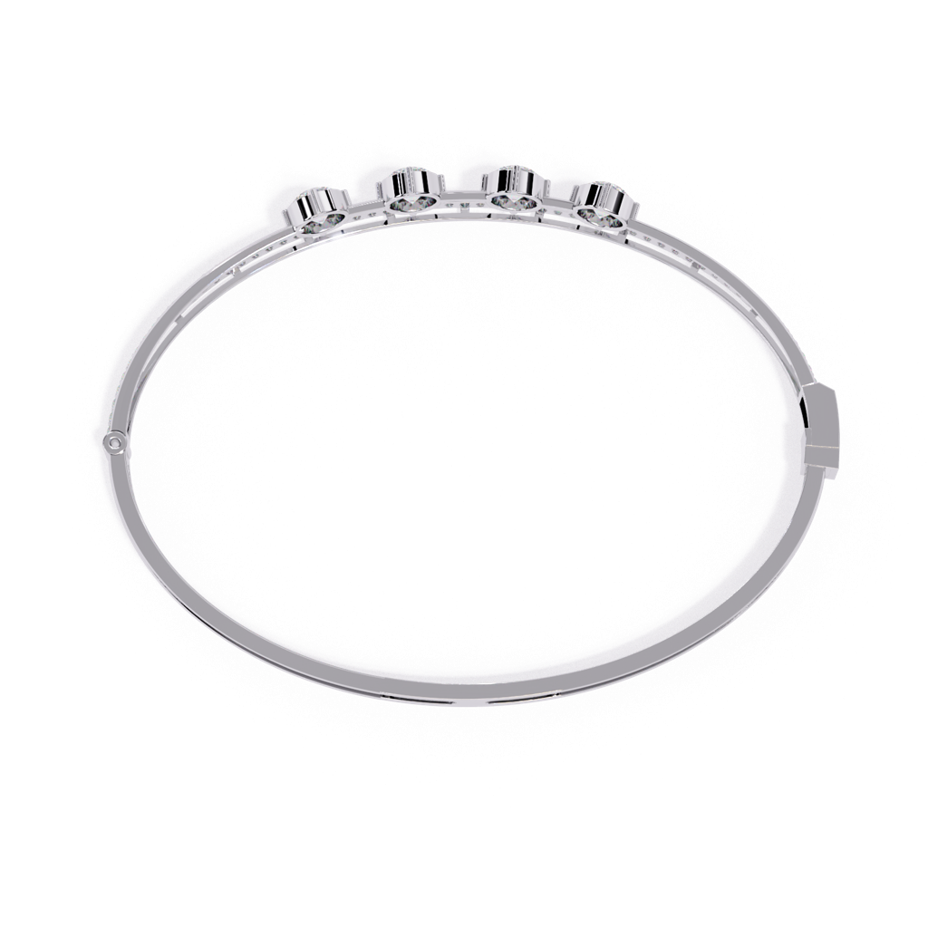 Sutra  Round Lab Grown Diamond Bangle Bracelet : ND-BRCT-14W-1107