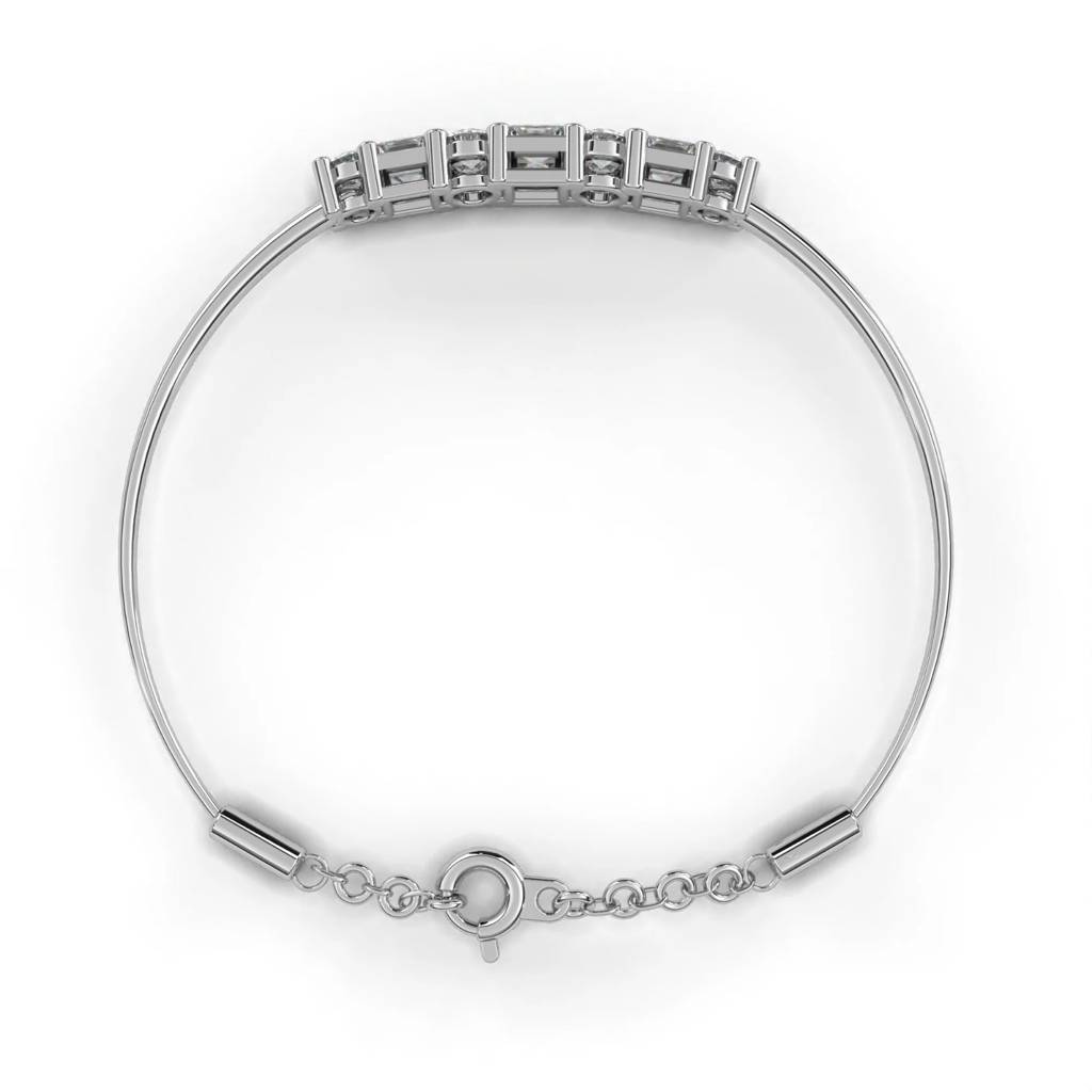 Anek  Mixed Diamond Bar Bracelet With Elegant Chain : ND-BRCT-14W-909