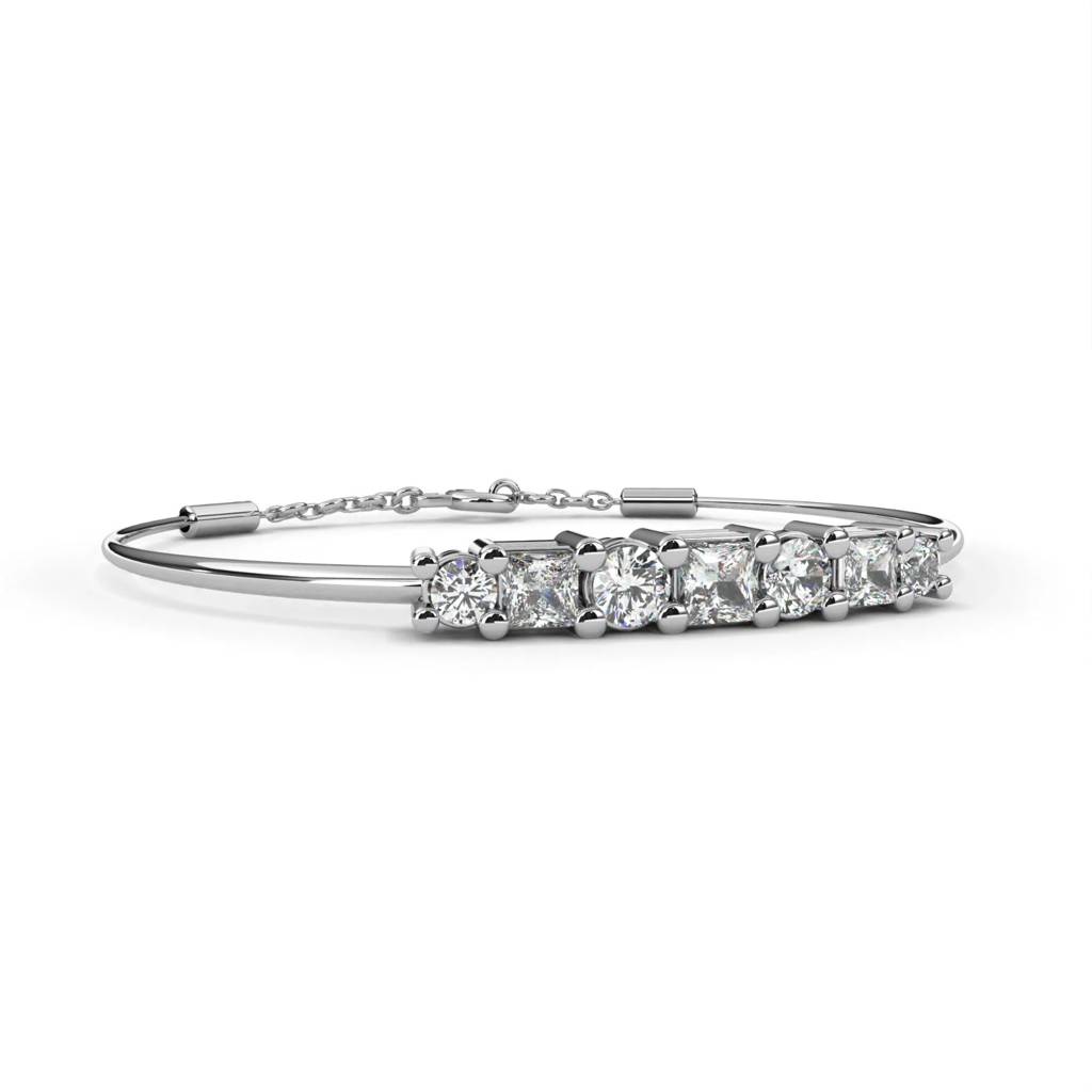Anek  Mixed Diamond Bar Bracelet With Elegant Chain : ND-BRCT-14W-909
