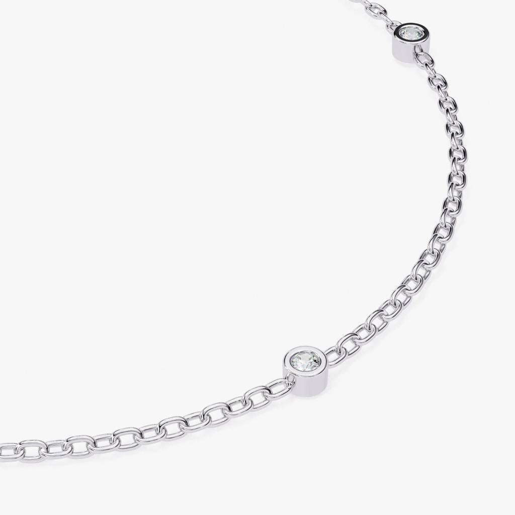 Bracelet  Minimalist Bezel Diamond Bracelet : ND-BRCT-14W-945