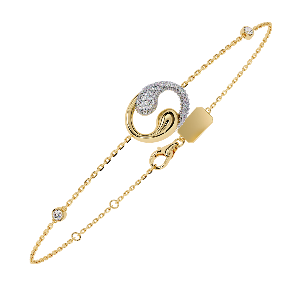 Mode  Daily Wear Round Lab Grown Diamond Bracelet : ND-BRCT-14Y-1051